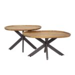 Couchtisch-Set/2 Spinnen / Massive Akazie natur – Bild 4