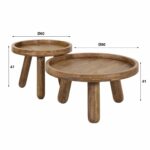 Couchtisch-Set/2 Stative / Massive Mango-Sandfarbe – Bild 5