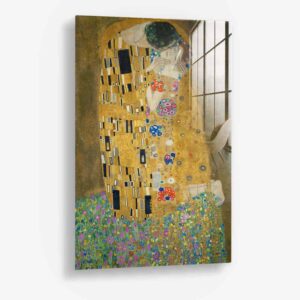 The Kiss - Glas 80x120 cm / Ohne Rahmen