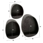 Wandregal-Set/3 Metalltropfen / Grau – Bild 2