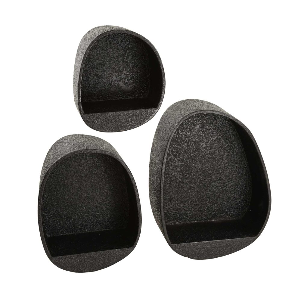 Wandregal-Set/3 Metalltropfen / Grau – Bild 3