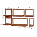 Wandregal-Set/5 kurvig / Massive Akazie natur – Bild 5