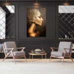 Feather Woman – Glas 100x150 cm / Ohne Rahmen – Bild 3