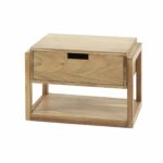 Nachttisch 1L Holzgestell schwebend / Massive Akazie natur – Bild 4