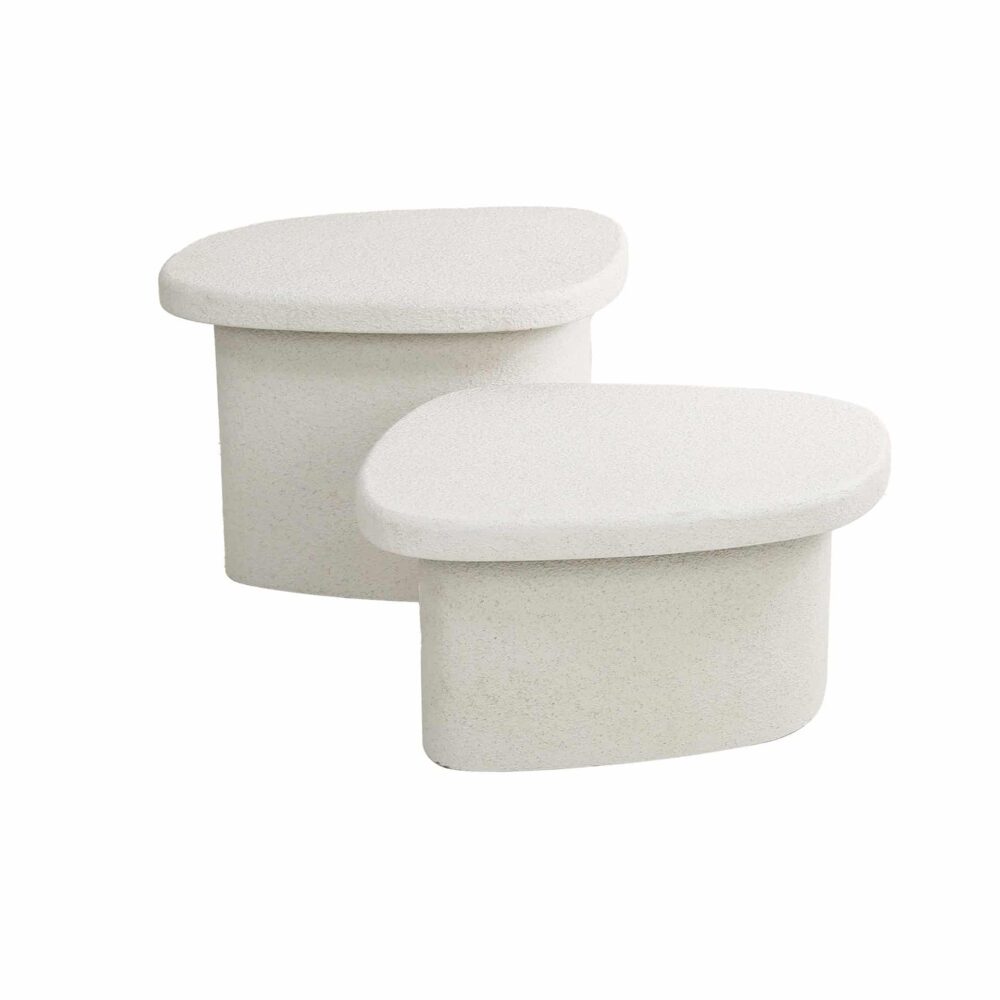 Couchtisch-Set/2 Stein-Bio-/Marmor-Verbundwerkstoff – Bild 5