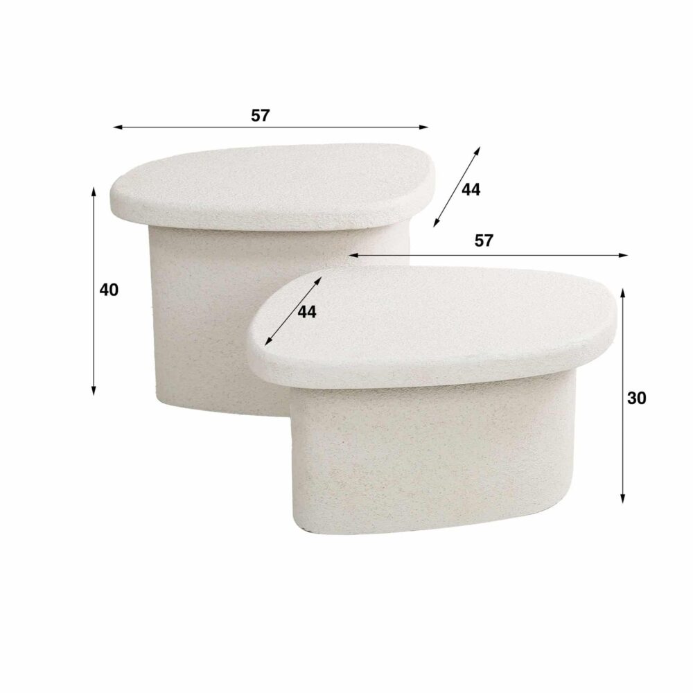 Couchtisch-Set/2 Stein-Bio-/Marmor-Verbundwerkstoff – Bild 6