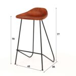 Barstuhl aus Vintage-Leder. VPE4 / Braun – Bild 3