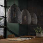 Hängelampe 3x Ø26 Panzer oval / Schwarzbraun – Bild 2