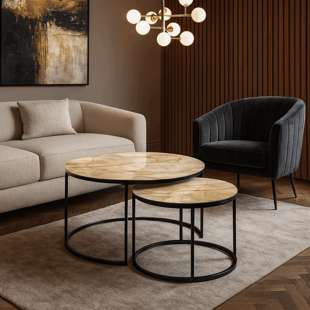 Couchtische Schwarz - Golden Veins – Bild 1