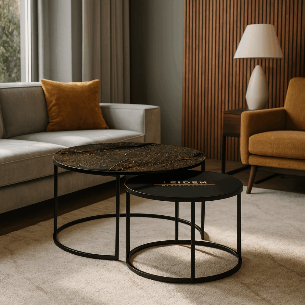 Couchtische Schwarz - Leiden Gold – Bild 1
