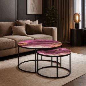 Couchtische Schwarz - Purple Marble