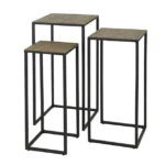 Blumensäulen-Set/3 Eisenmetallic / Bronze antik – Bild 3