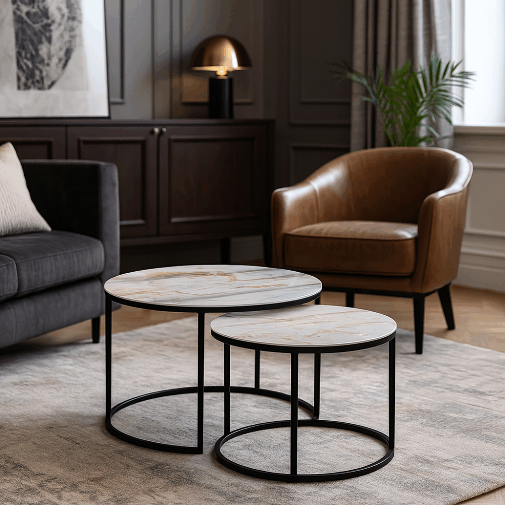 Couchtische Schwarz - White & Gold Marble – Bild 1