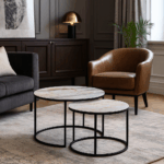 Couchtische Schwarz - White & Gold Marble