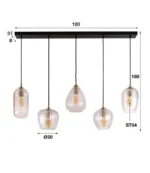 Hängelampe 5L Diamantkornmischung / Diamantglas – Bild 5