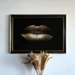 Golden Lips - Art Frame