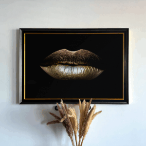 Golden Lips - Art Frame