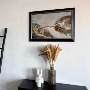 Creation of Adam - Art Frame Silver