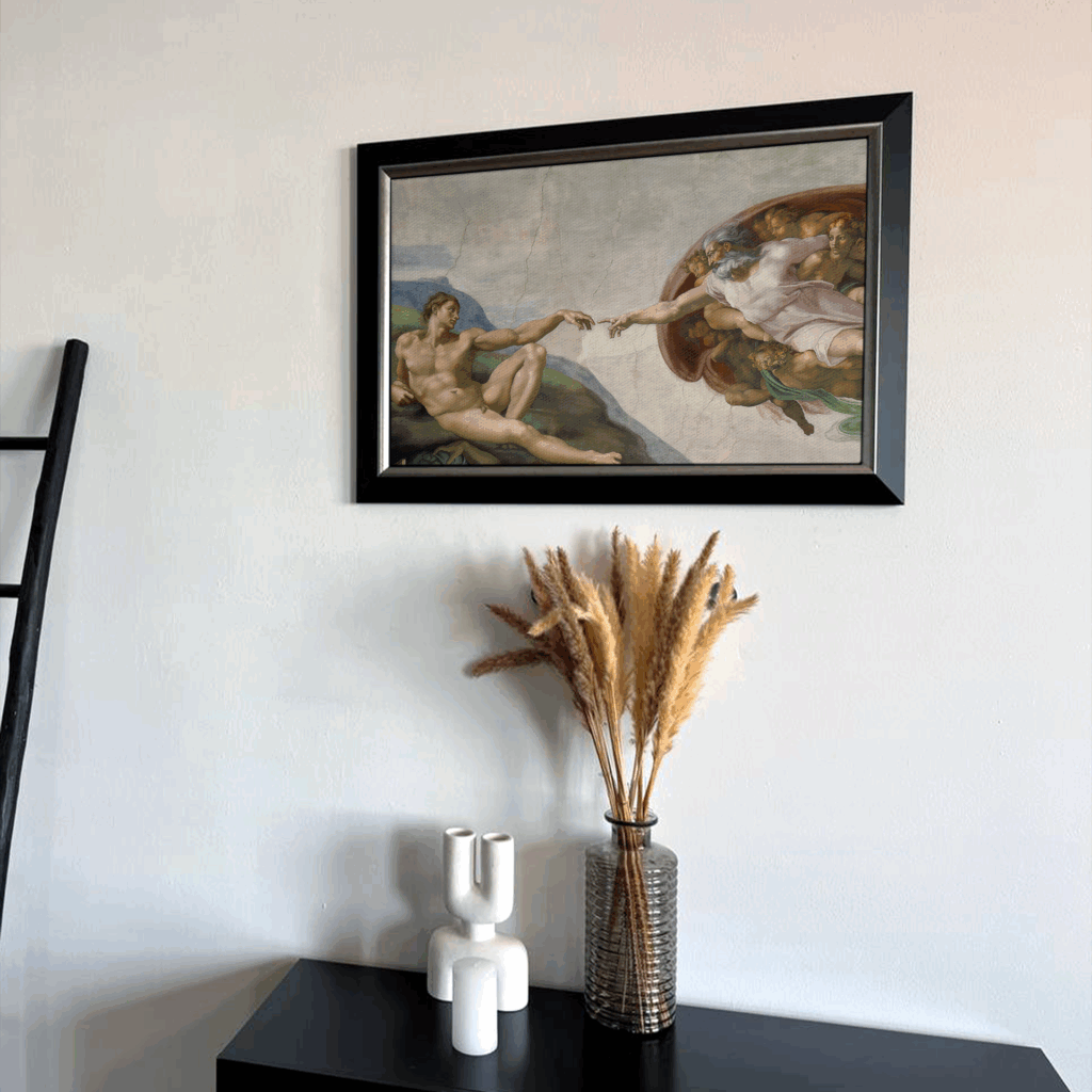 Creation of Adam - Art Frame Silver