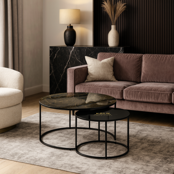 Couchtische Schwarz - Koln Gold