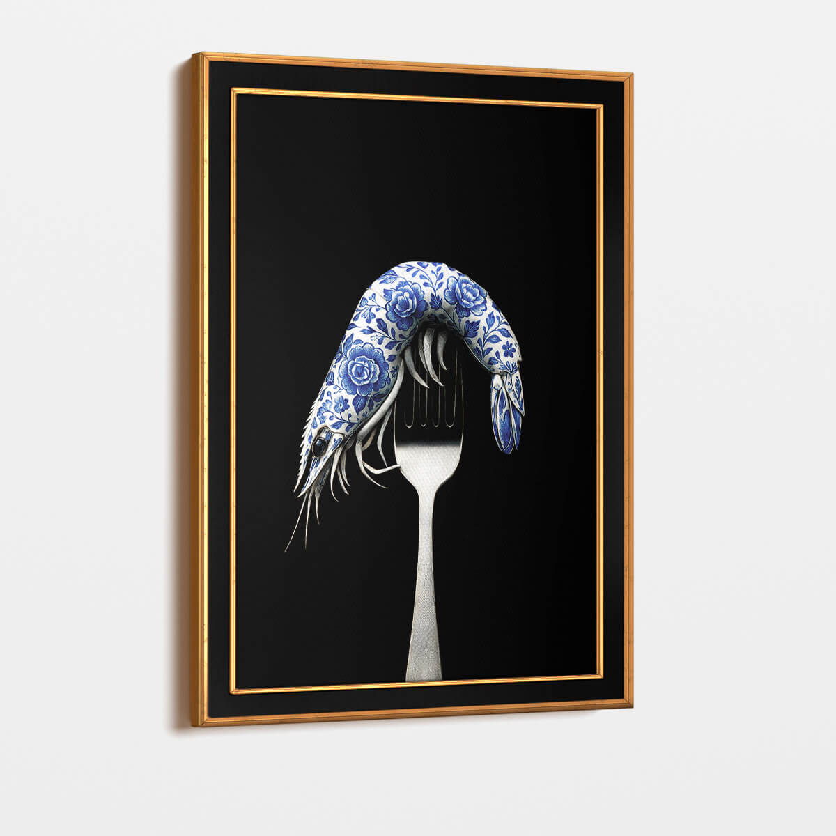 Delft Blue Shrimp - Art Frame-3